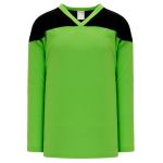 H6100 League Hockey Jersey - Lime Green/Black - Front