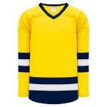 H6500 League Hockey Jersey - Maize/White/Navy - Front