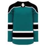 H7500 Select Hockey Jersey - Pacific Teal/Black/White - Front