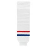 HS630 Knitted Striped Hockey Socks - Montreal White - Front