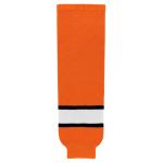 HS630 Knitted Striped Hockey Socks - Orange/Black/White - Front