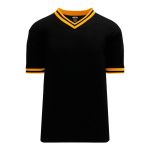 S1333 Soccer Jersey - Black/Gold - Front