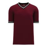 S1333 Soccer Jersey - Maroon/Black/White - Front