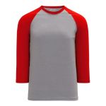 V1846 Volleyball Jersey - Heather Grey/Red - Front