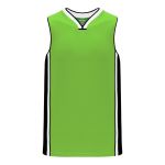 B1715 Pro Basketball Jersey - Lime Green/Black/White - Front