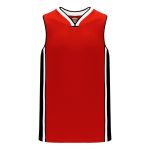 B1715 Pro Basketball Jersey - Red/Black/White - Front