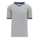 BA1333 Pullover Baseball Jersey - Grey/Navy/White - Front