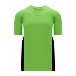 BA1763 One Button Baseball Jersey - Lime Green/Black/White - Front