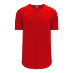 BA5200 Full Button Baseball Jersey - Red - Front