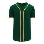 BA5500 Full Button Baseball Jersey - Oakland Dark Green/Gold/White - Front