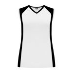 BA601L Women's Baseball Jersey - White/Black - Front