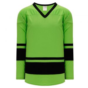 H6400 League Hockey Jersey - Lime Green/Black - Front