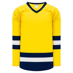 H6500 League Hockey Jersey - Maize/White/Navy - Front