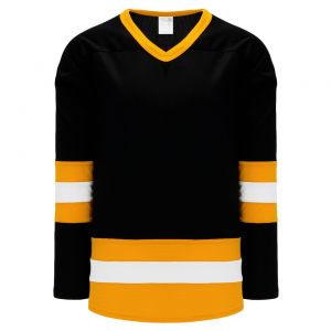 H6500 League Hockey Jersey - Black/White/Gold - Front