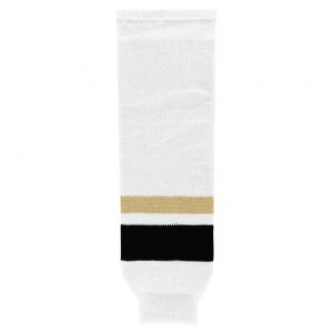 HS630 Knitted Striped Hockey Socks - New Pittsburgh 3rd White - Front