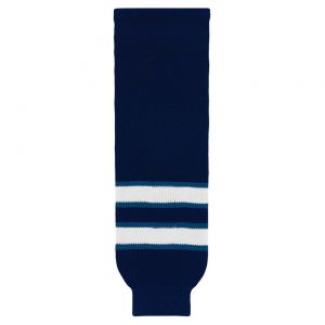 HS630 Knitted Striped Hockey Socks - 2011 Winnipeg Navy - Front