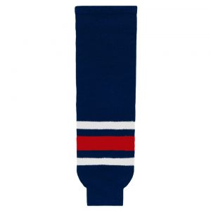 HS630 Knitted Striped Hockey Socks - 2010 Columbus Navy - Front