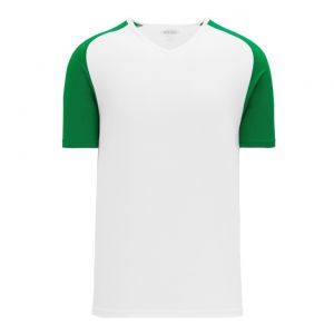 S1375 Soccer Jersey - White/Kelly - Front