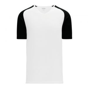 S1375 Soccer Jersey - White/Black - Front