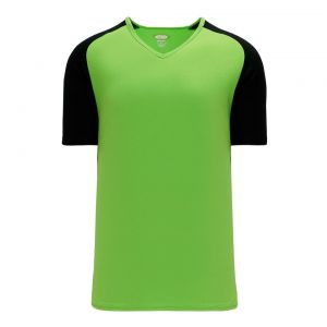 S1375 Soccer Jersey - Lime Green/Black - Front