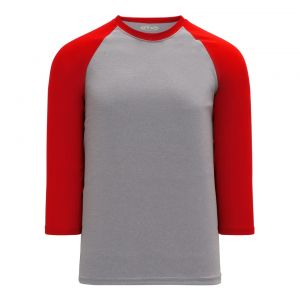 S1846 Soccer Jersey - Heather Grey/Red - Front