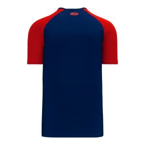 A1375 Apparel Short Sleeve Shirt - Navy/Red - Back