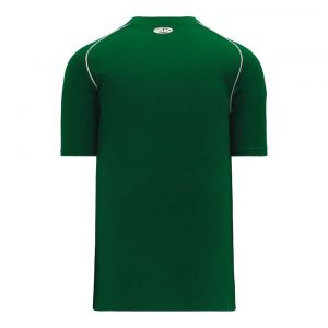 BA1344 Two Button Baseball Jersey - Dark Green/White - Back