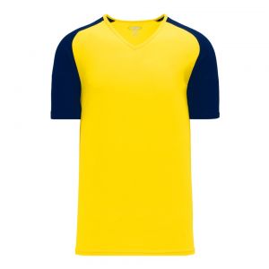 BA1375 Pullover Baseball Jersey - Maize/Navy - Front