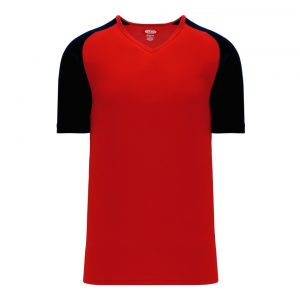 BA1375 Pullover Baseball Jersey - Red/Black - Front